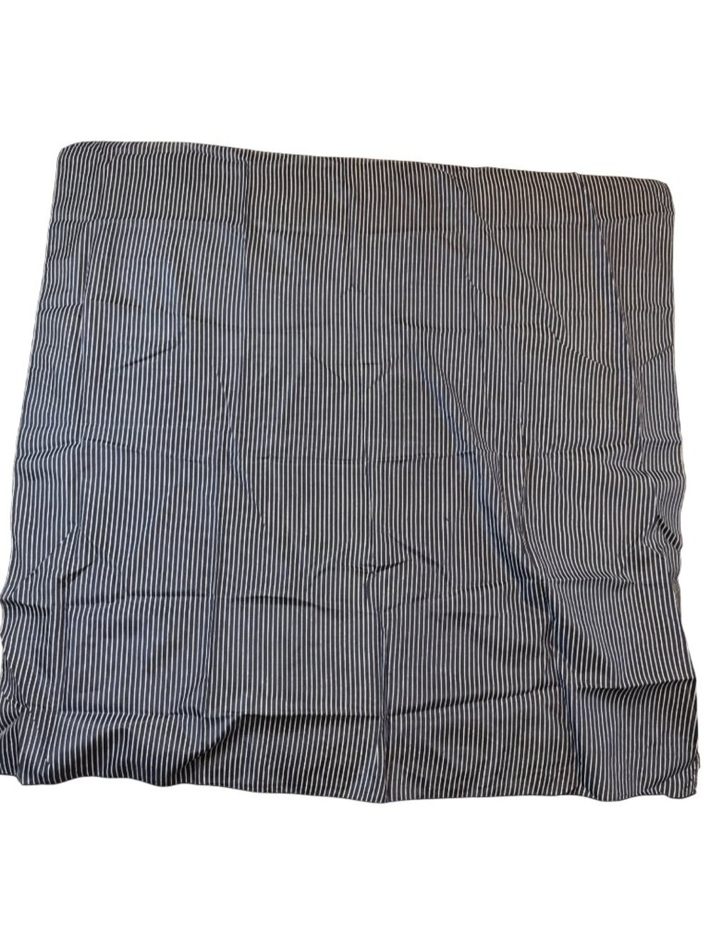 Geoffrey Beene Navy White Microstripe Preppy Square Silk Scarf Spring Summer